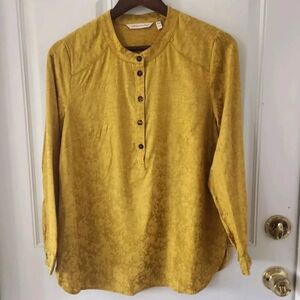 Soft Surroundings Suranya Tunic Top Gold Womens PXS Petite XS